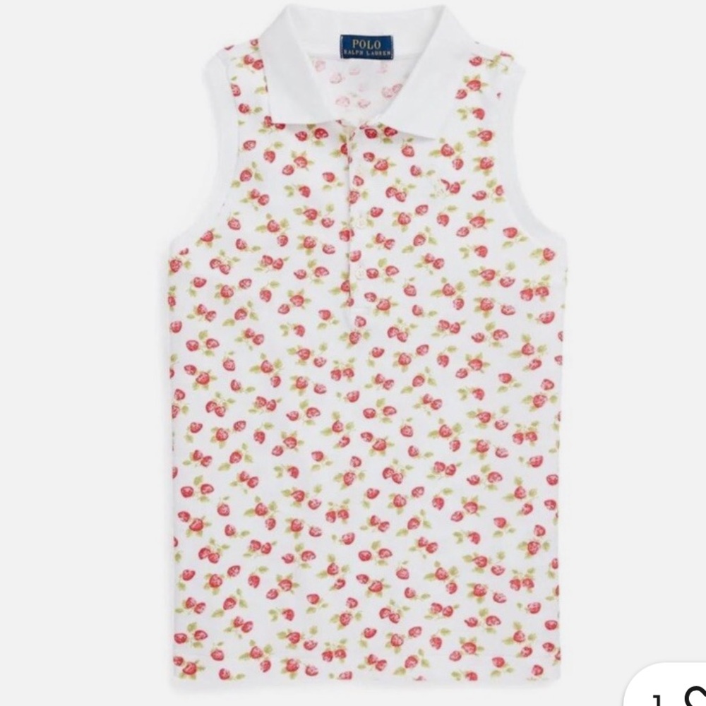 Polo by Ralph Lauren White Floral Kids Sleeveless Top